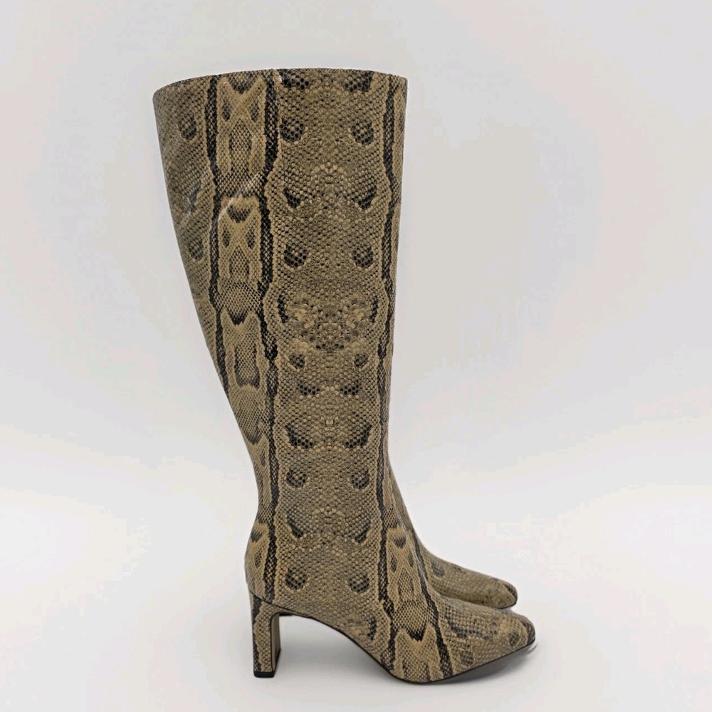 Sam Edelman Sylvia 2 Golden Tan Python Knee high boots - Womens sz 7 - Wide Calf